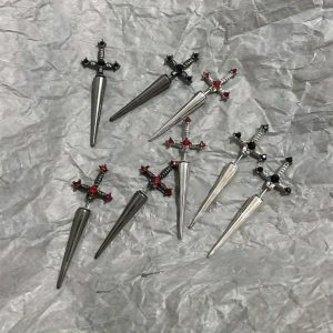 Gothic Punk Sword Earrings Jewelry Accessories Set: 8 Gothic Pirate Daggers Emo Women's and Men's Gifts