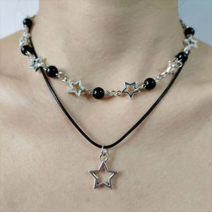 Star Choker Necklace, Star Necklace Y2k, Y2k Necklace,Christmas Jewelry Gift For Women