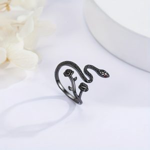 Gothic Rings For Women 925 Sterling Silver Snake Ring