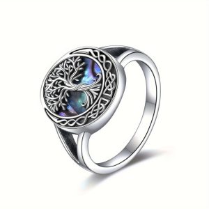 ONEFINITY Tree Of Life Rings Sterling Silver Celtic Knot Tree Of Life Rings Family Tree Jewelry Gifts For Women