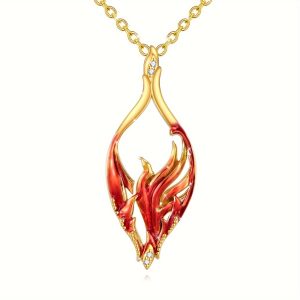 Phoenix Necklace For Women Sterling Silver Rising Phoenix Pendant Necklace Phoenix Rise From The Ashes Jewelry Gifts For Mom (4.1g)