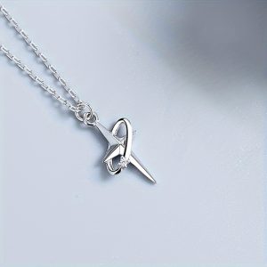 925 Sterling Silver Cross Pendant Necklace With Cubic Zirconia Star Charm, Simple Elegance Fashion Jewelry