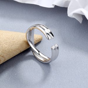 S925 sterling silver open ring, sexy, stylish, luxurious style, twisted weave design, open ring jewelry, a gift for women